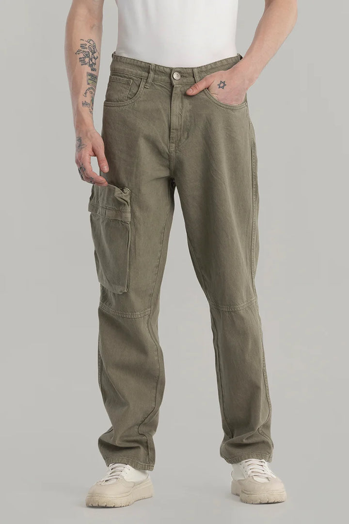 Pockeflex Olive Baggy Cargo Jeans