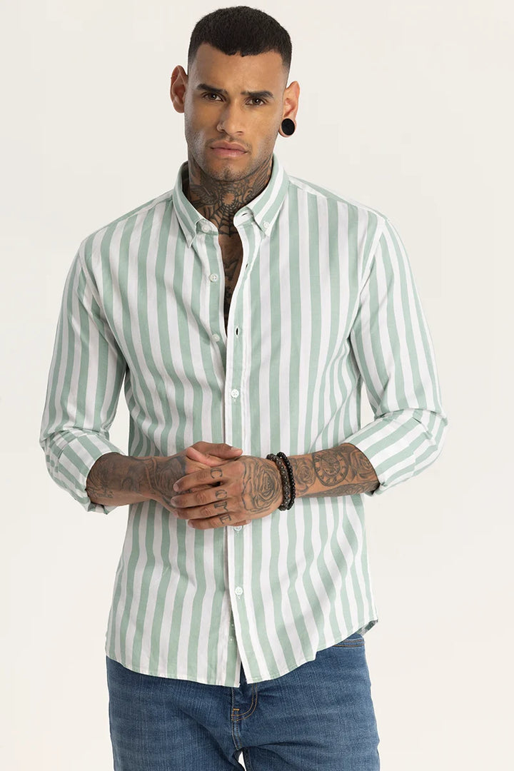 Light Green Stripes Shirt