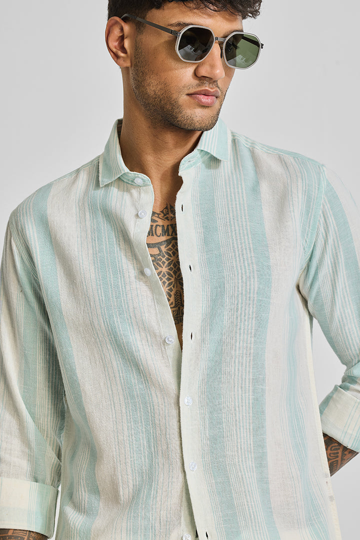 Aquamarine Stripes Linen Shirt