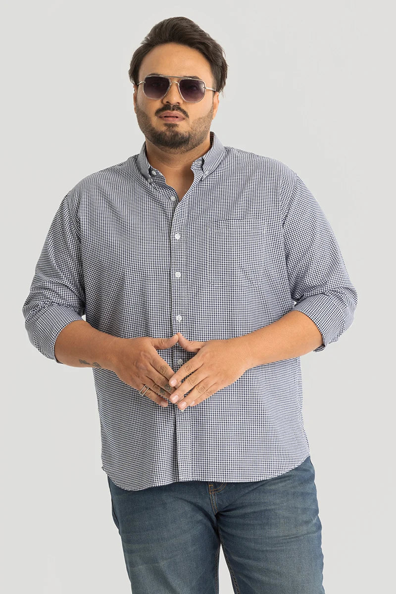 Rugero Navy Checks Plus Size Shirt