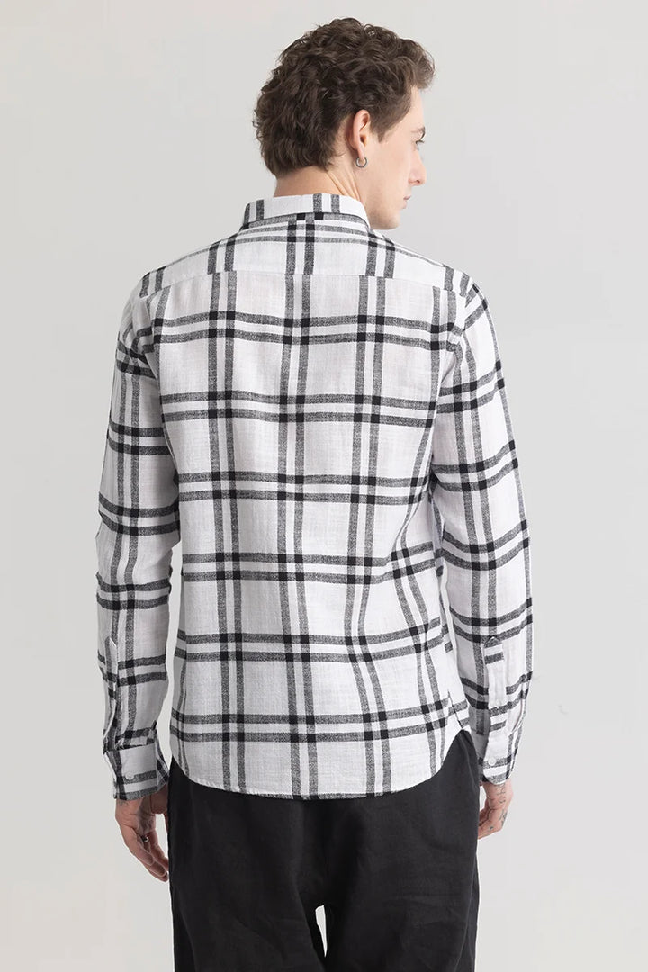 Checksque White Checkered Shirt