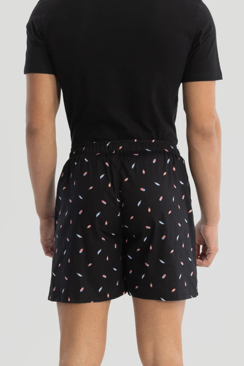 Black Printed Boxers