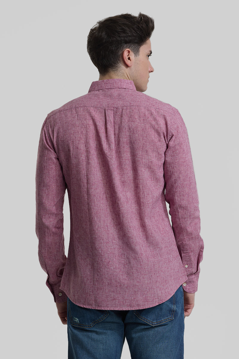 Mauve Linen Blend Shirt