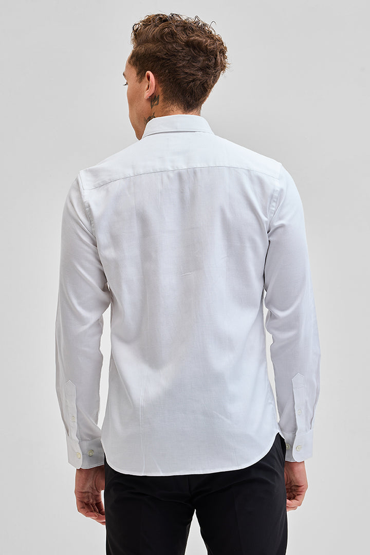 White Solid Twill Shirt