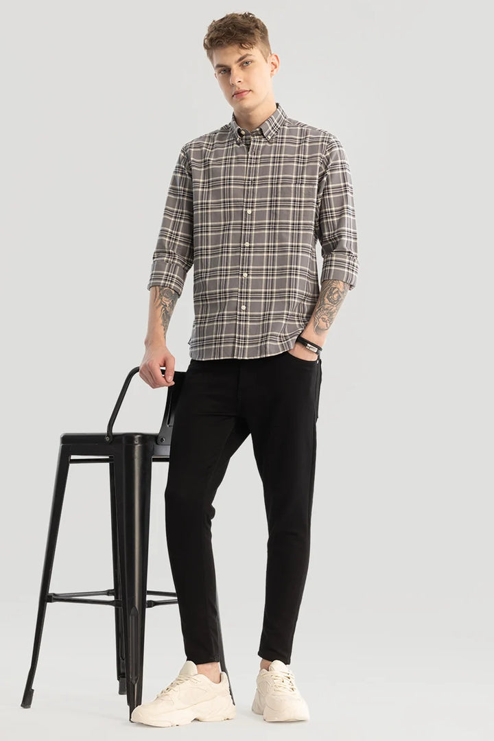 Grey Checks Oxford Shirt