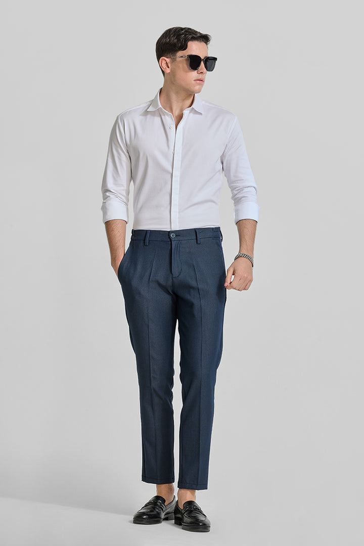 Navy Stretch Slim Fit Trousers