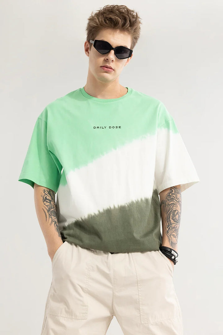 Daily Dose Green Oversized T-Shirt