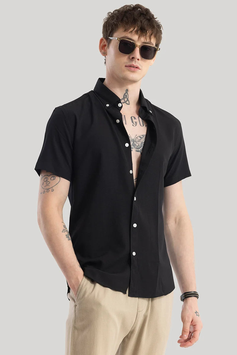 Buy Men's Torbjorn Black Plain Shirts Online | Snitch – SNITCH