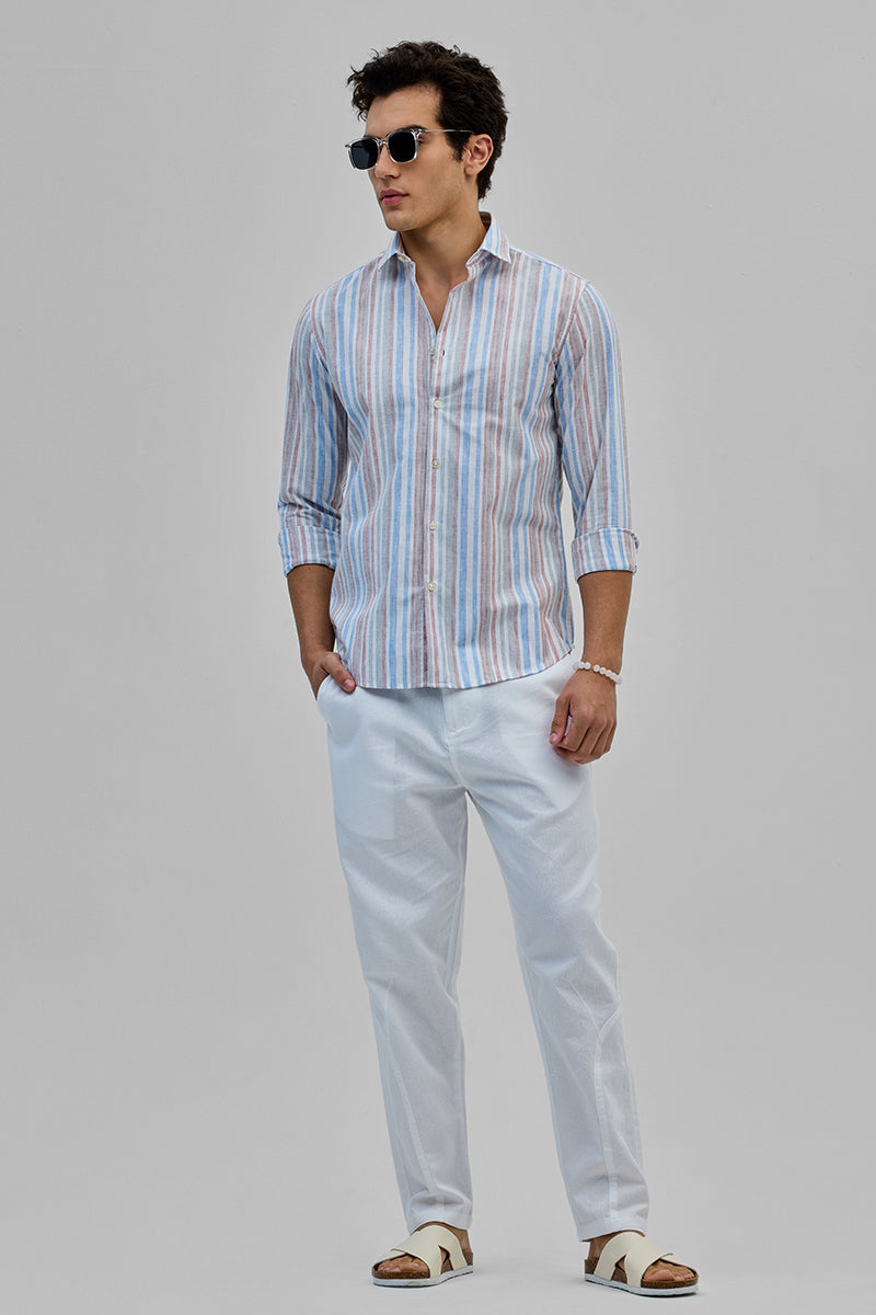 Light Pink Stripes Slim Fit Shirt