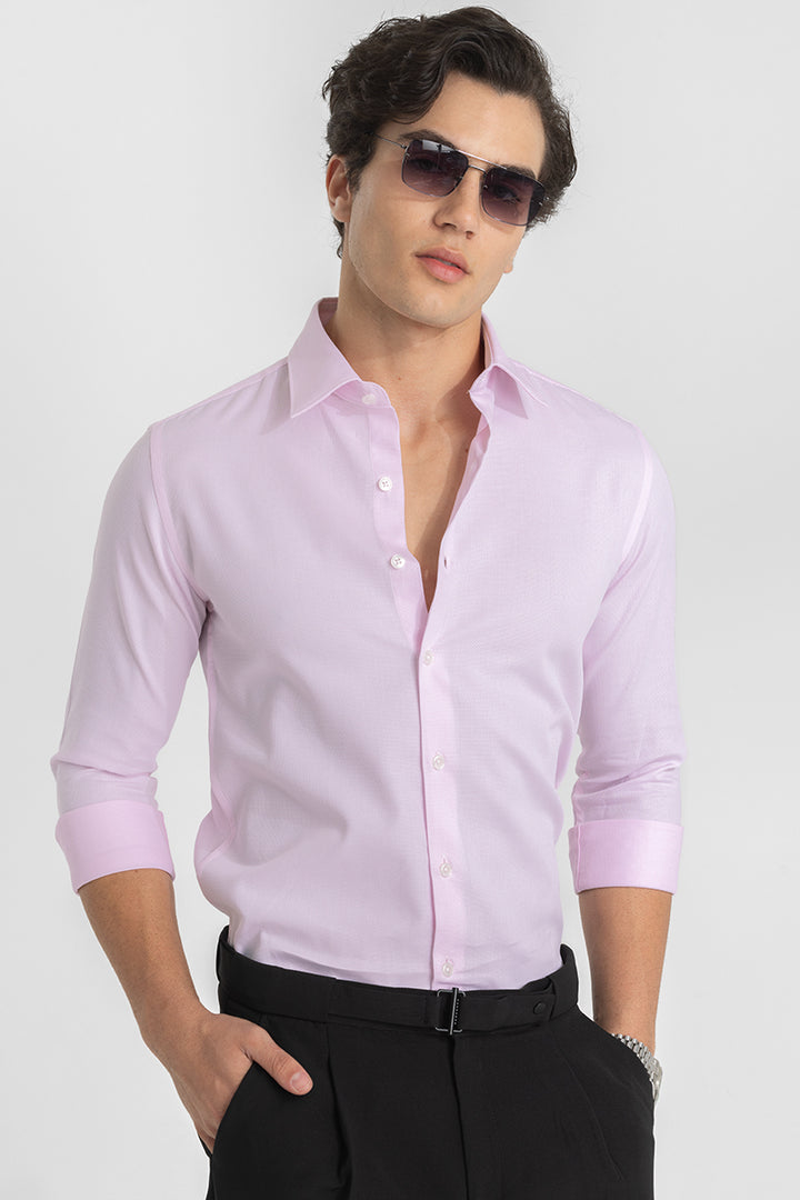 Lilac Self-Design Shirt