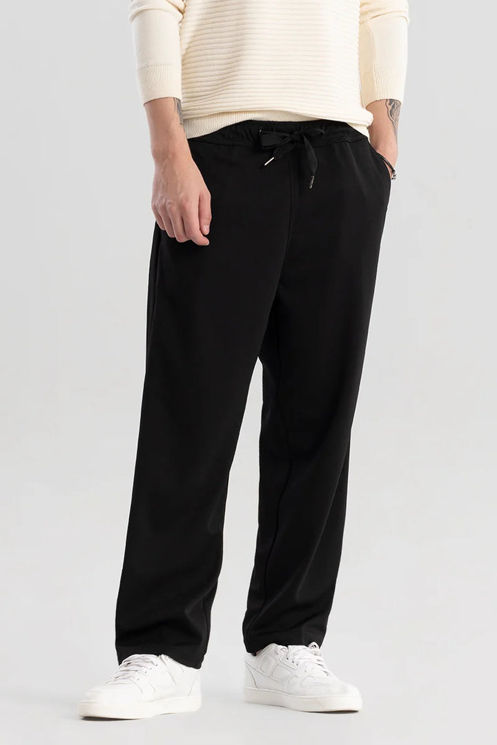 StrideFlex Black Korean Trousers