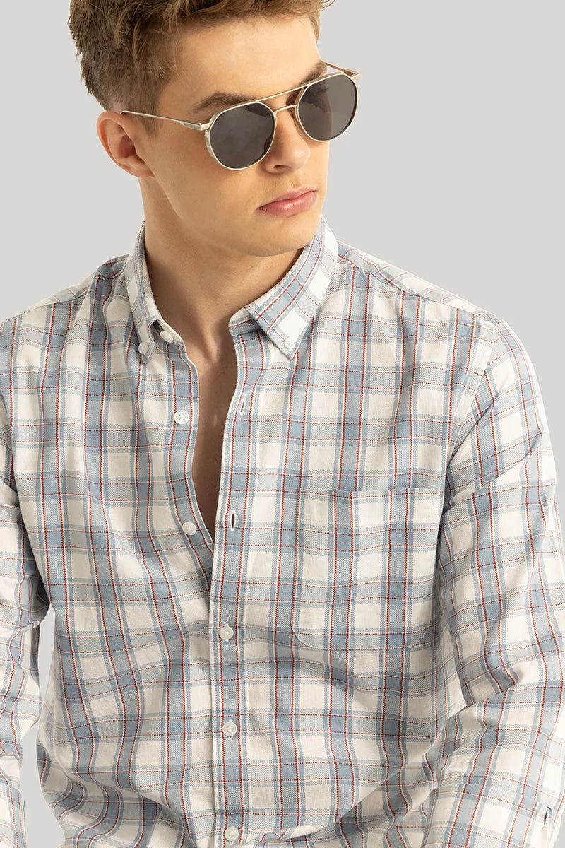 Buy Men's Mathieu Off White Checks Shirt Online | Snitch – SNITCH