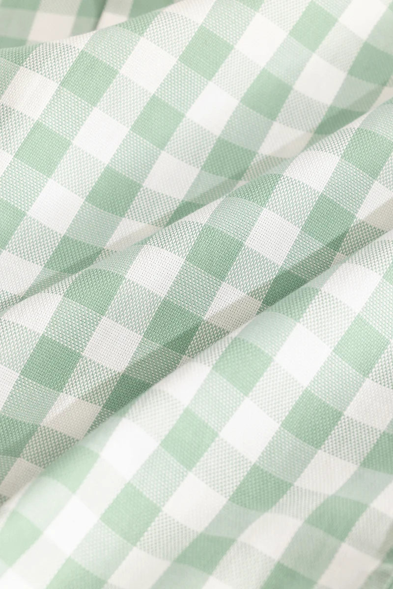 Light Green Slim Fit Checks Shirt