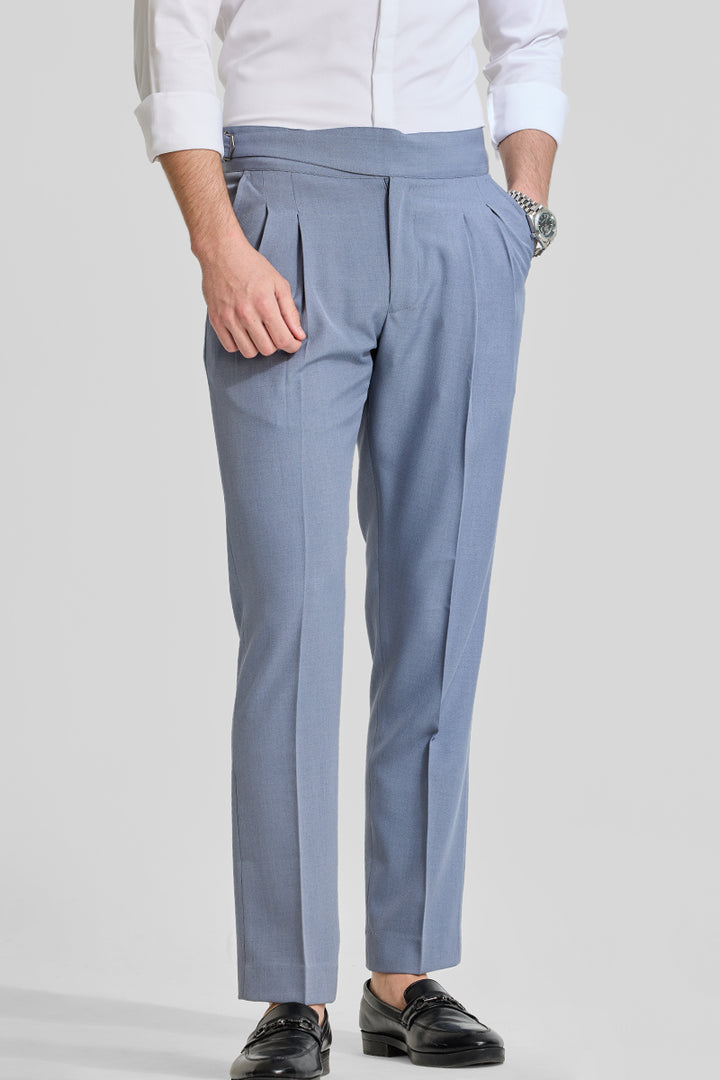 Greyish Blue Gurkha Trousers