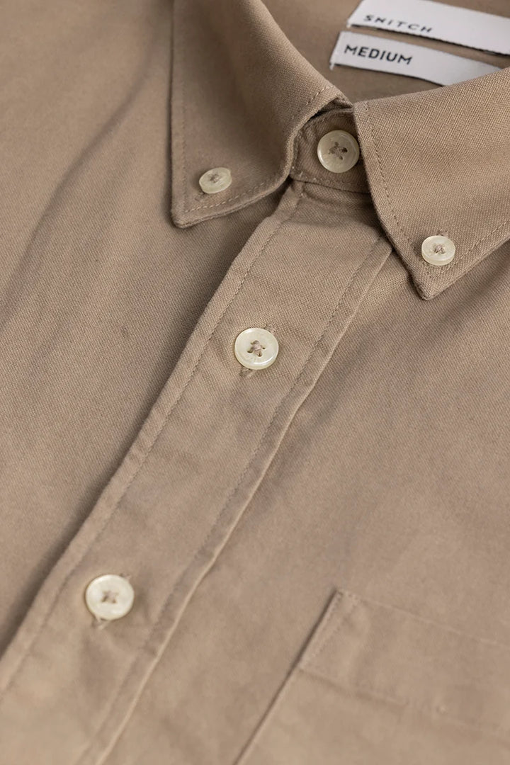 Shirtolo Khaki Plain Shirt