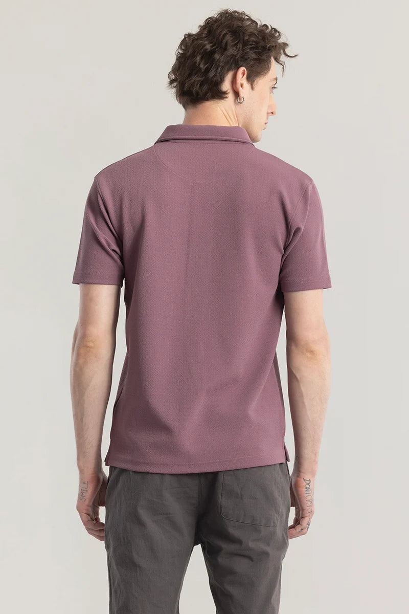 Poloshique Mauve Plain Polo T-Shirt