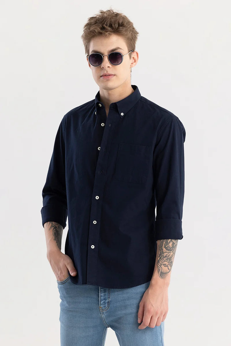 Shirtolo Plain Navy Shirt