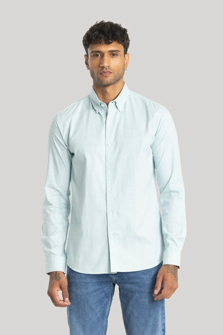 Giuliano Aquamarine Checks Shirt