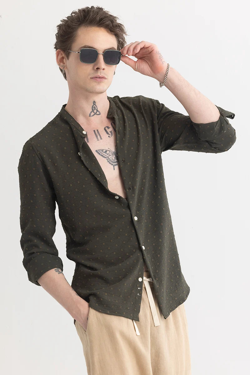 Texturity Textured Olive Shirt