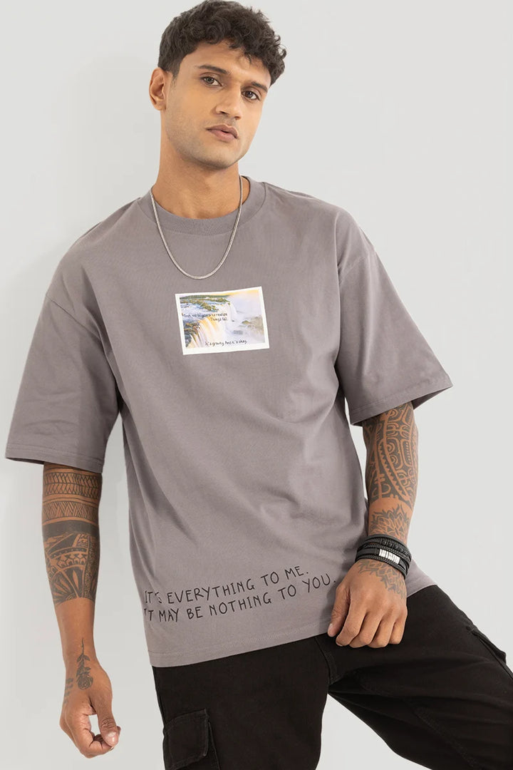 Its Gravity Grey Oversized T-Shirt