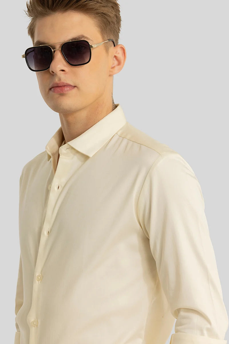 Etnni Cream Plain Stitchless Shirt