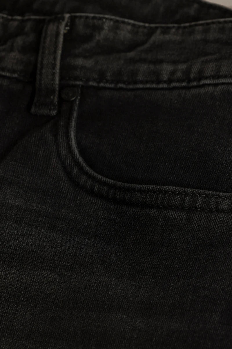 Ember Charcoal Grey Plain Comfort Fit Jeans