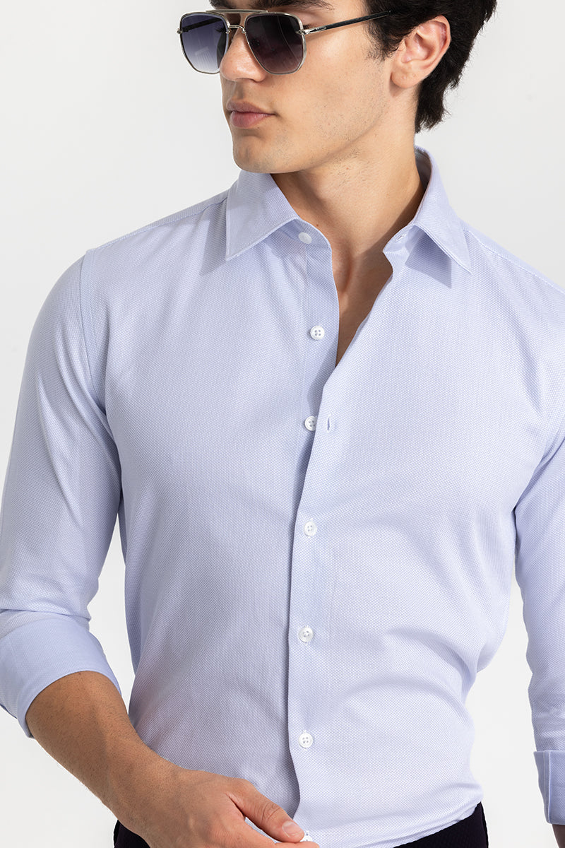 Light Blue Self-Design Shirt