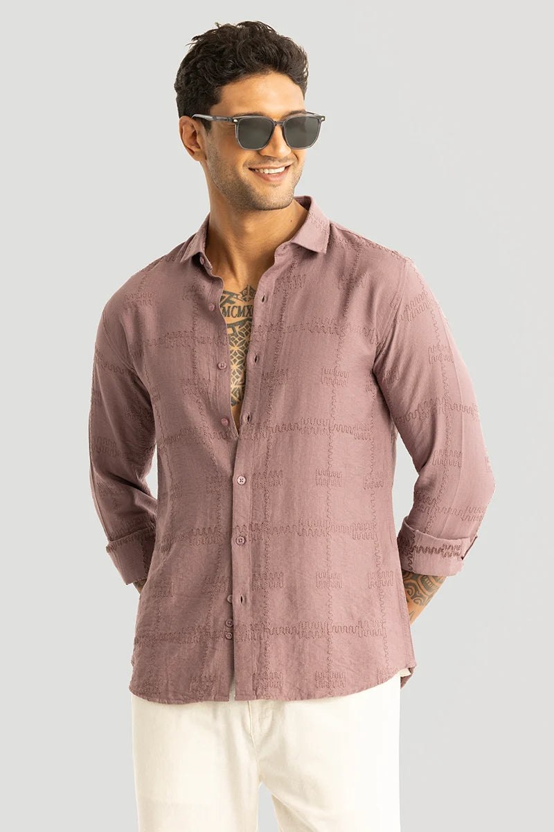 Pauline Mauve Embroidered Shirt