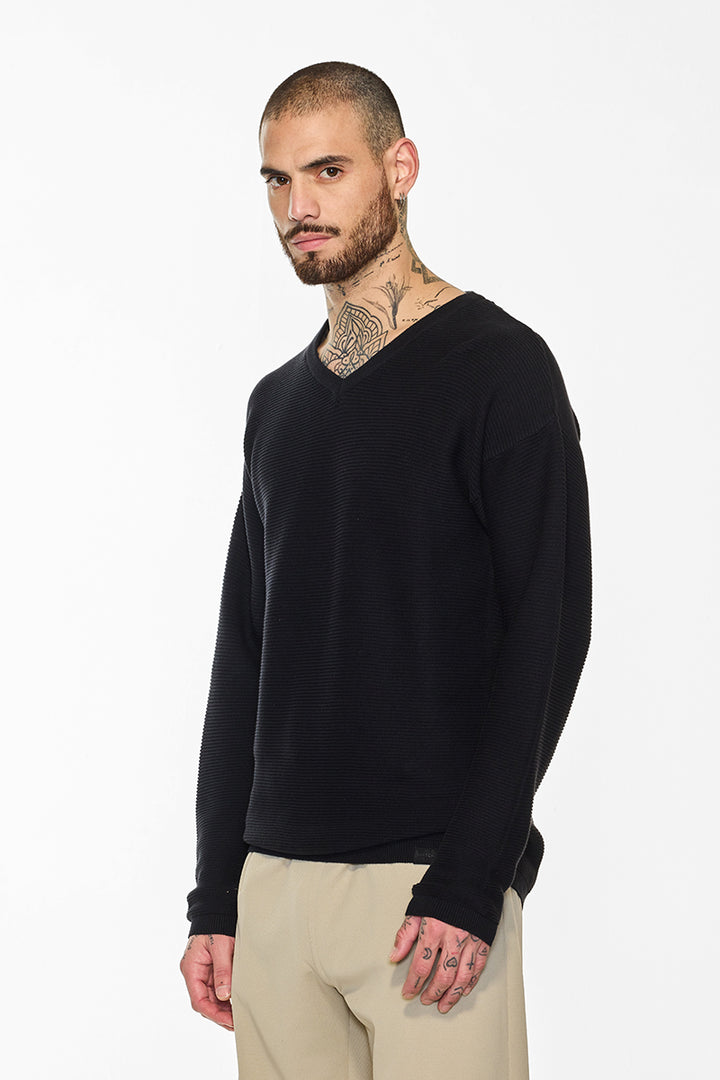 Core Lab Black Textured Sweater