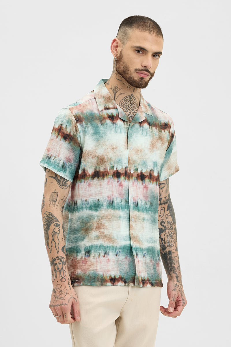 Brown Abstract Box Fit Shirt