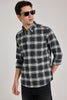 Charcoal Grey Checks Slim Fit Shirt