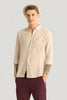 Elementary Beige Plain Pure Linen Shirt