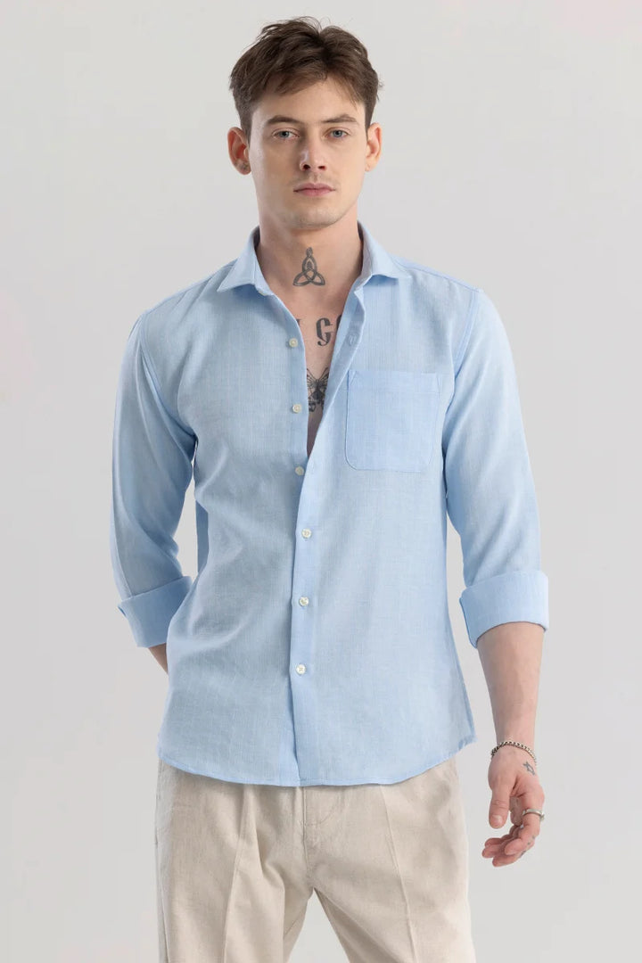 Linen Line Blue Stripe Shirt