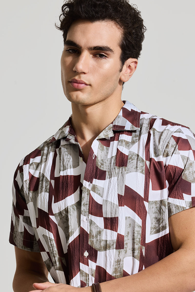 Mauve Cuban Abstract Shirt