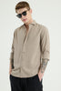 Beige French Collar Shirt