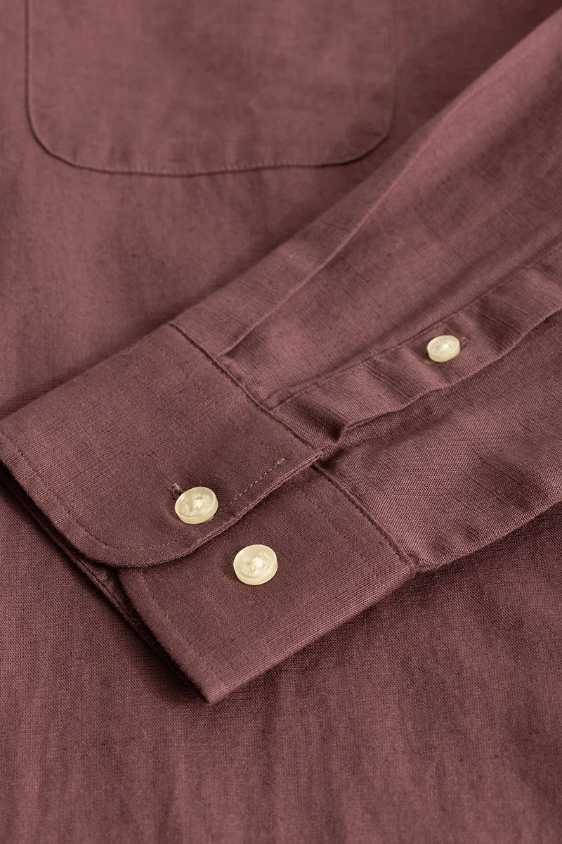 Claudio Mauve Plain Linen Shirt