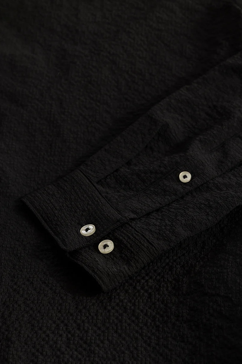 FlexiGarb Textured Black Shirt