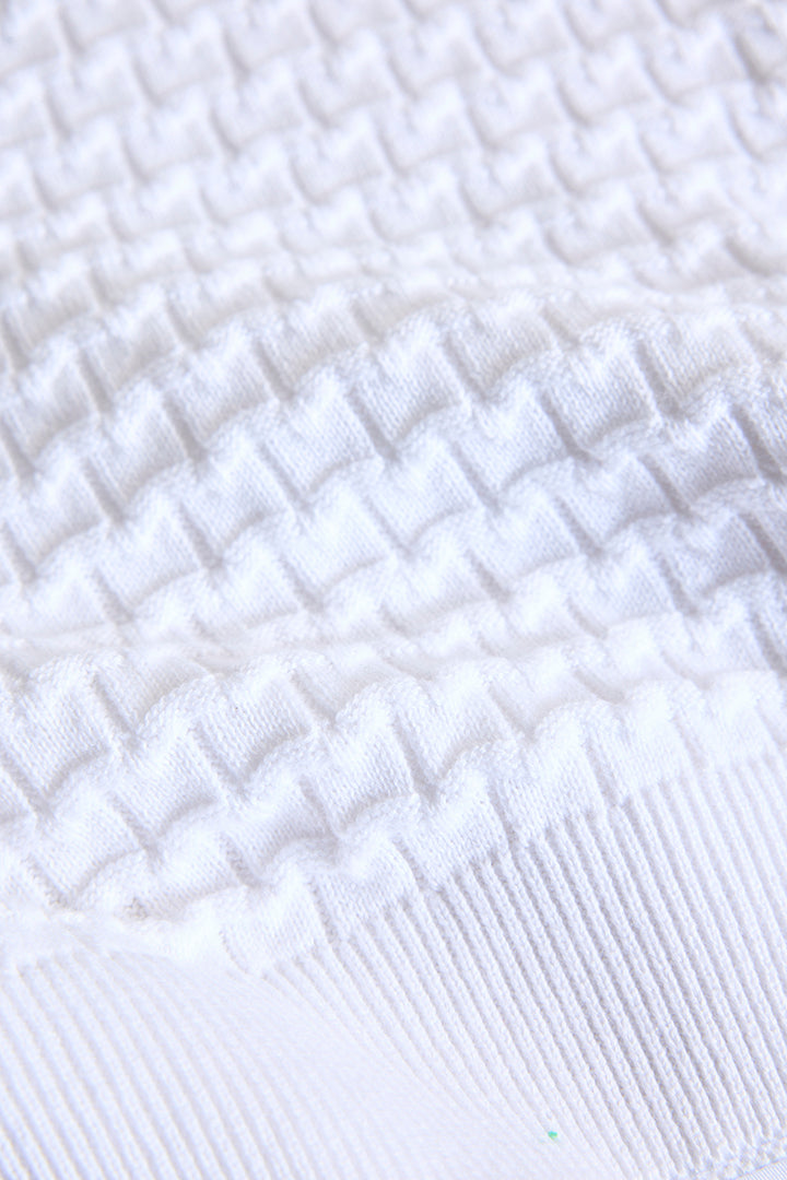 White Zipper Knitted Polo T-Shirt