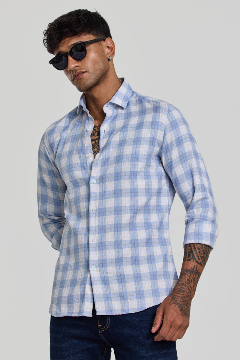 Blue Checks Slim Fit Shirt