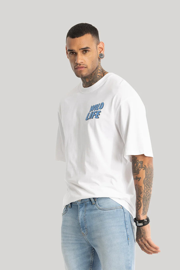 Wild Life White Oversized Fit T-Shirt