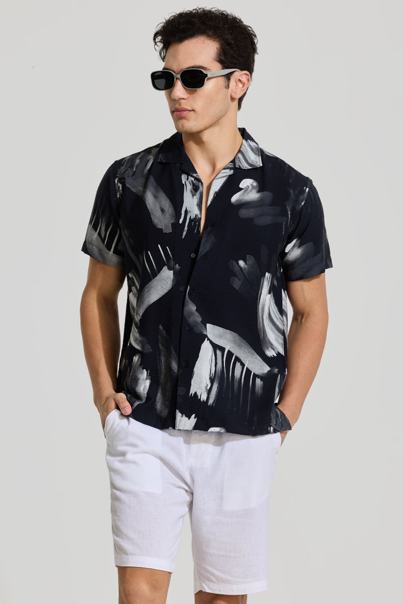 Black Cuban Abstract Shirt