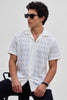 White Self-Design Crochet Shirt