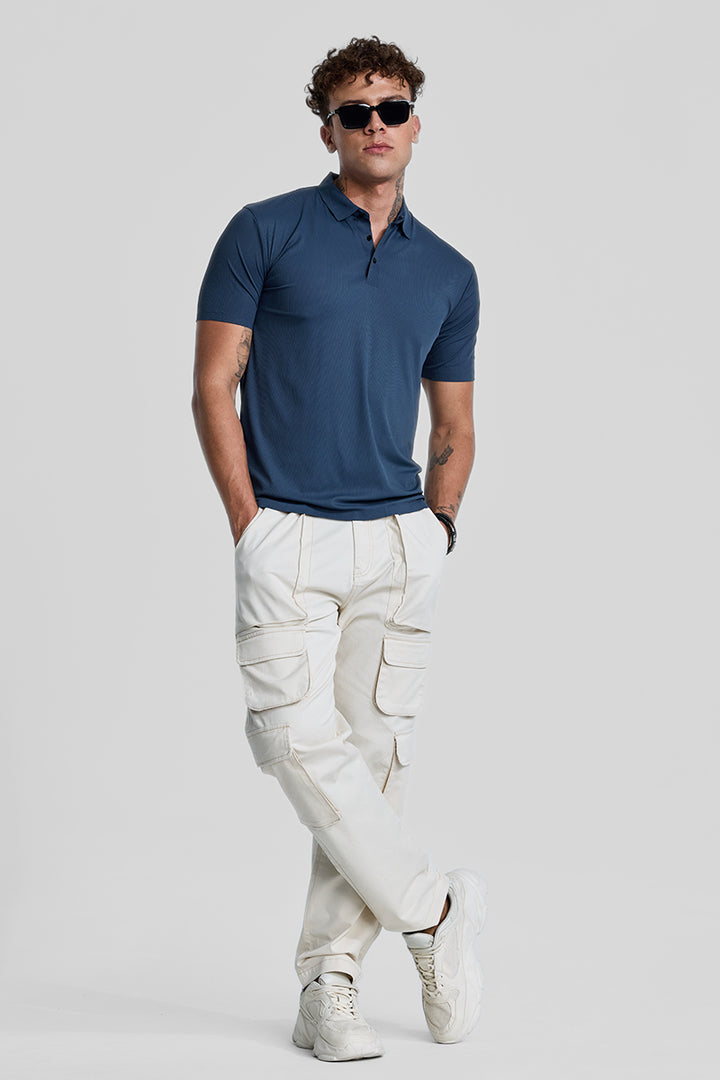 Blue Stitchless Polo T-Shirt