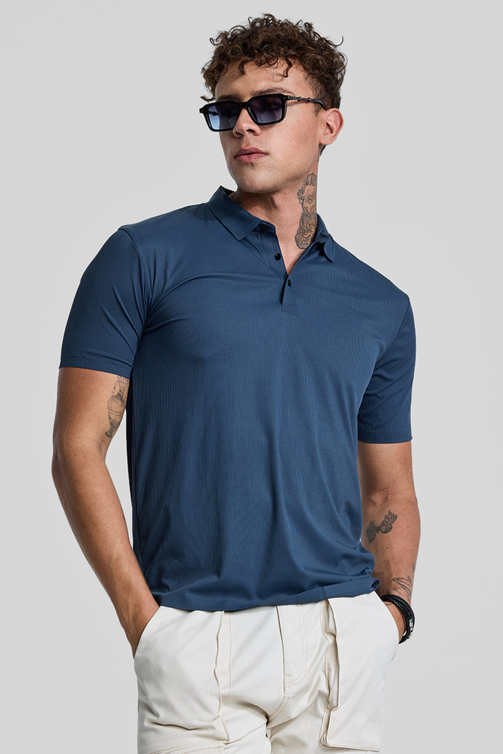 Blue Stitchless Polo T-Shirt