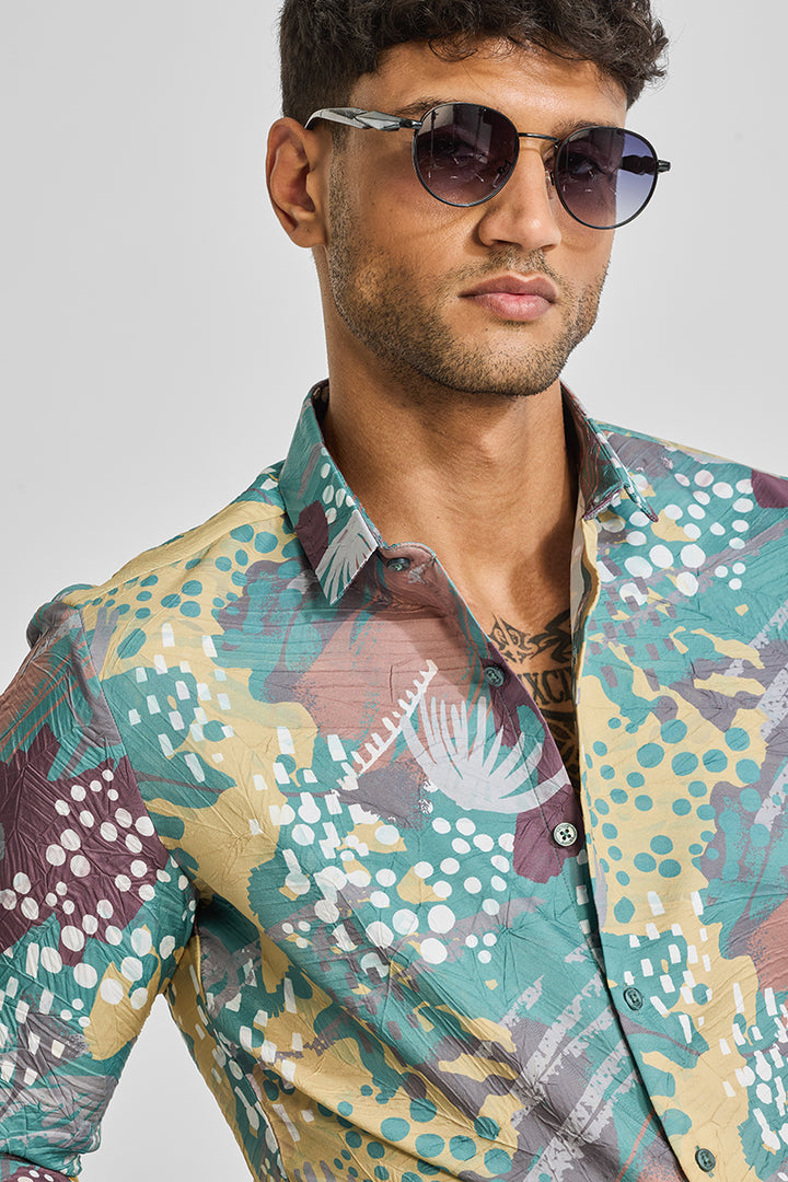 Multi Abstract Slim Fit Shirt