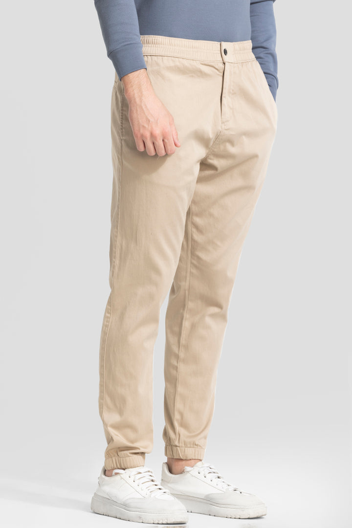 Beige Relaxed Fit Jogger