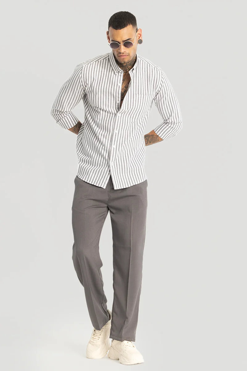 Grey Oxford Stripes shirt