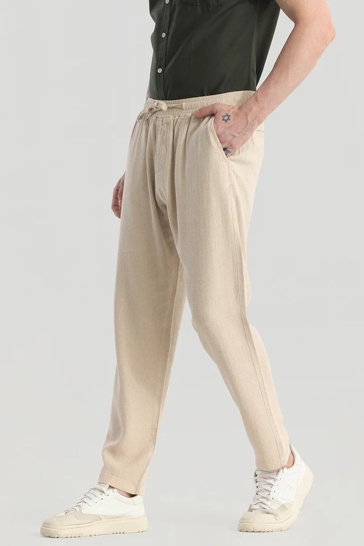 Ragna Nude Plain Relaxed Fit Joggers