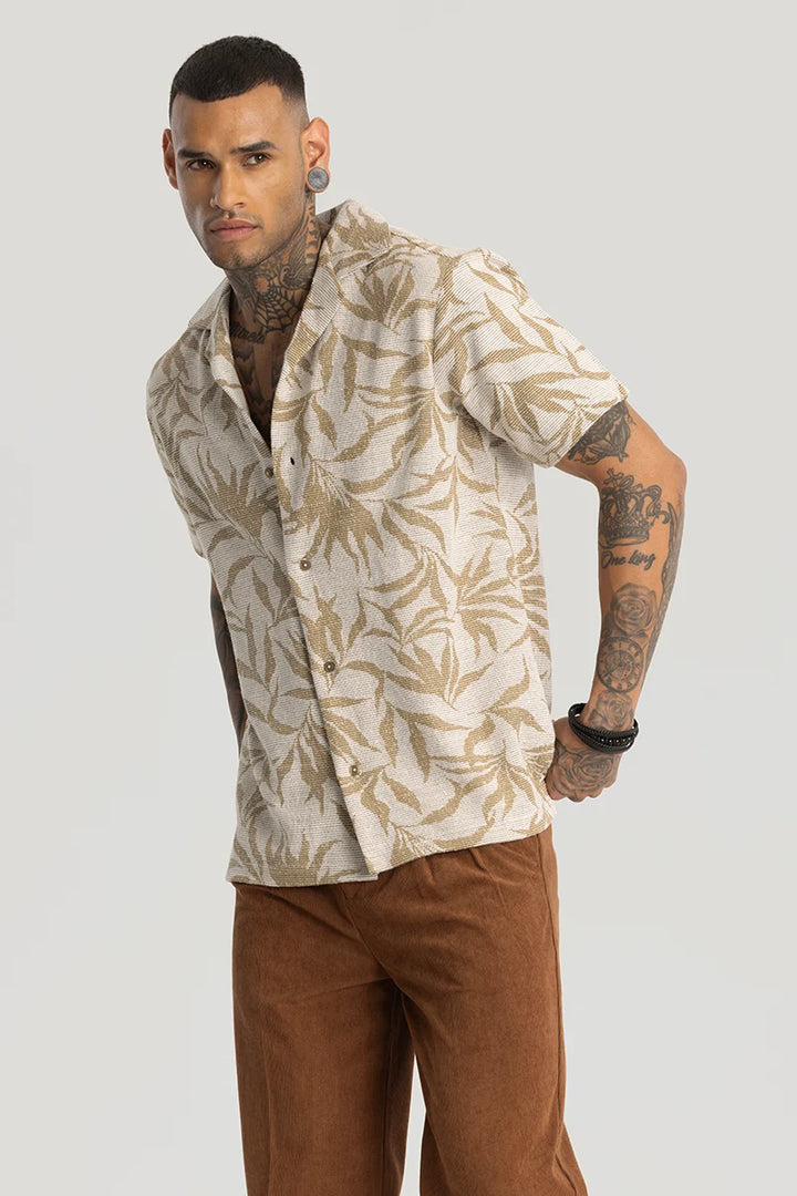 Cream Cuban Box Fit shirt