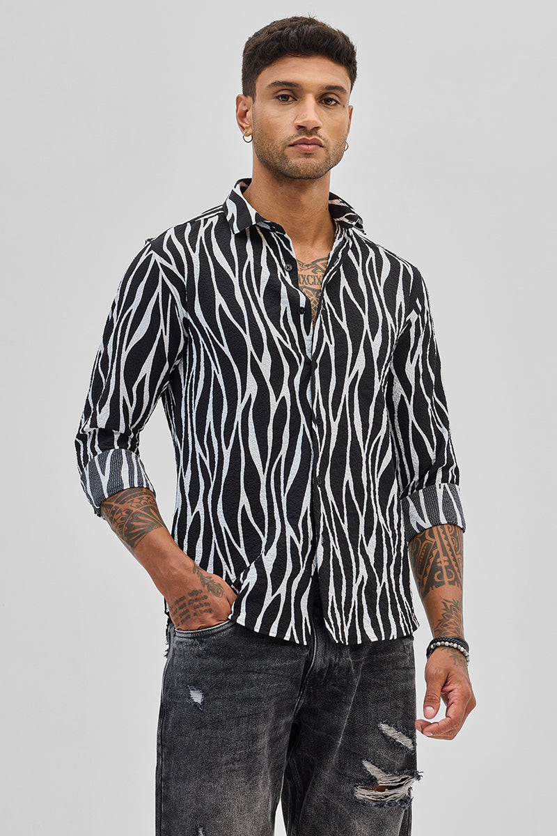 Black Abstract Printed Shirt